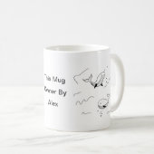 Eenvoudig Monochrome Walvis Zee Lineart Aangepast Koffiemok (Voorkant rechts)