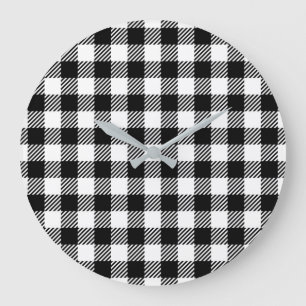 Eenvoudig monochroom Buffalo Plaid patroon Grote Klok