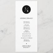 Eenvoudig monochroom cirkel bruiloft ceremonie pro programmakaart (Voorkant)
