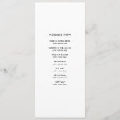 Eenvoudig monochroom cirkel bruiloft ceremonie pro programmakaart (Achterkant)