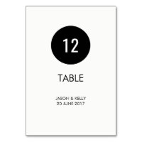 Eenvoudig monochroom cirkel trouwtafel nummer