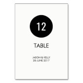 Eenvoudig monochroom cirkel trouwtafel nummer kaart (Voorkant)
