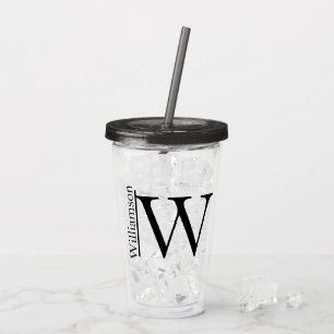 Eenvoudig Monogram Aangepast gepersonaliseerd Acryl Drinkbeker