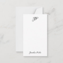 Eenvoudig monogram aangepaste handscriptnaam notitiekaartje