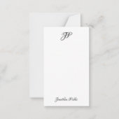 Eenvoudig monogram aangepaste handscriptnaam notitiekaartje (Voorkant)