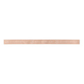 Eenvoudig Monogram Aangepaste Naam Peach en White Satijnen Lint (Voorkant)