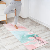 Eenvoudig Monogram Abstract Marmer Roze Yogamat