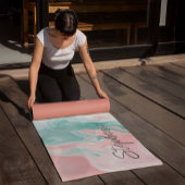 Eenvoudig Monogram Abstract Marmer Roze Yogamat