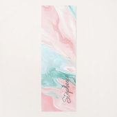 Eenvoudig Monogram Abstract Marmer Roze Yogamat (Voorkant)