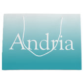 Eenvoudig monogram | Aqua Ombre Groot Cadeauzakje (Voorkant)