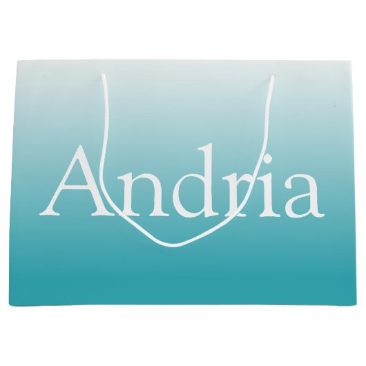 Eenvoudig monogram | Aqua Ombre Groot Cadeauzakje (Voorkant)