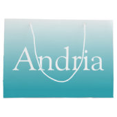 Eenvoudig monogram | Aqua Ombre Groot Cadeauzakje (Achterkant)
