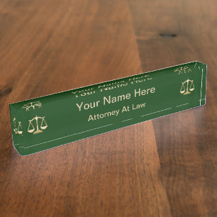 Eenvoudig Monogram Attorney Name Bord Naambordje