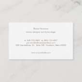 Eenvoudig Monogram Beige Linen, stijlvol minimalis Visitekaartje (Achterkant)