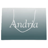 Eenvoudig monogram | Bewerkbaar Blauw Grijs Ombre Groot Cadeauzakje (Voorkant)