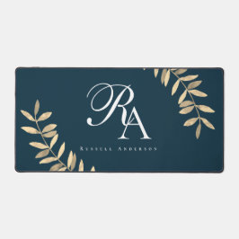 Eenvoudig monogram blauw bureaumat