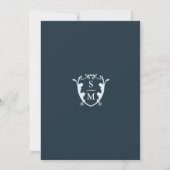 Eenvoudig Monogram Blauw Save The Date (Achterkant)