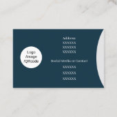 Eenvoudig monogram blauw visitekaartje (Achterkant)