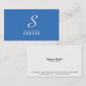 Eenvoudig monogram (Bleu de France) Visitekaartje (Voorkant / Achterkant)