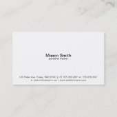 Eenvoudig monogram (Bleu de France) Visitekaartje (Achterkant)