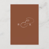 Eenvoudig Monogram bruiloft Details Terracotta Informatiekaartje (Achterkant)