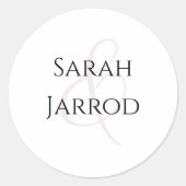 Eenvoudig monogram bruiloft Envelope Seal Ronde Sticker (Voorkant)