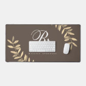 Eenvoudig monogram bruin bureaumat (Keyboard & Muis)