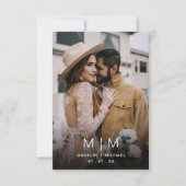 Eenvoudig Monogram budget Fotobruiloft Kaart (Voorkant)