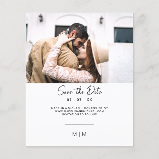 Eenvoudig Monogram budget Weddenschap Bespaar de D Flyer (Achterkant)