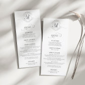 Eenvoudig  Monogram Crest Trouwdiner Menu