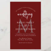 Eenvoudig Monogram donker Rood Foto Weduwschap (Voorkant)