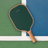 Eenvoudig monogram donkergroen pickleball paddle