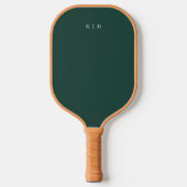 Eenvoudig monogram donkergroen pickleball paddle (Voorkant)