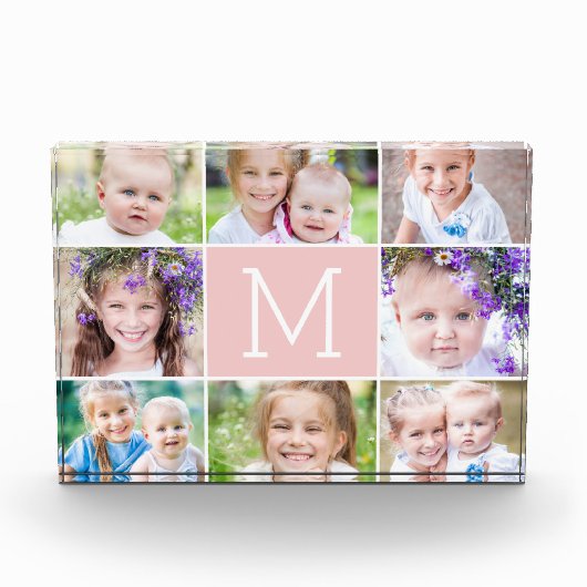 Eenvoudig Monogram EDITABLE KLOR Acrylfoto blok (Voorkant)