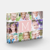 Eenvoudig Monogram EDITABLE KLOR Acrylfoto blok (Links)