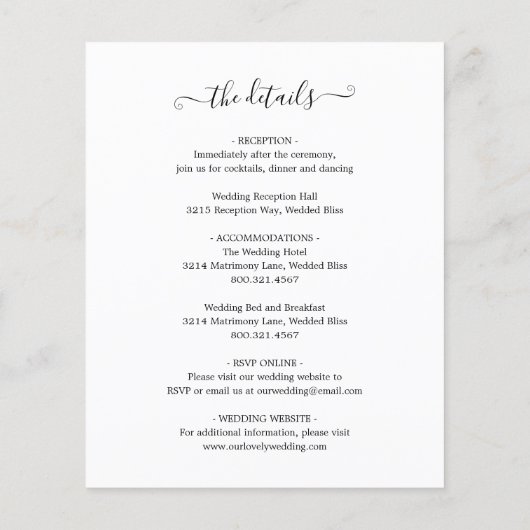 Eenvoudig Monogram Elegant Budget Weddenschap Uitn (Achterkant)