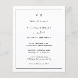 Eenvoudig Monogram Elegant Budget Weddenschap Uitn