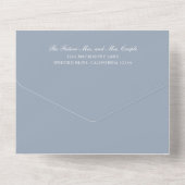 Eenvoudig Monogram Elegant Dusty Blue Wedding All In One Uitnodiging (Achterkant)