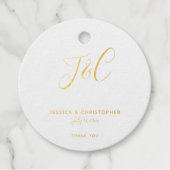 Eenvoudig monogram Elegant Gold Foil-minimalistisc Bedankjes Labels (Voorkant)