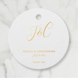 Eenvoudig monogram Elegant Gold Foil-minimalistisc Bedankjes Labels