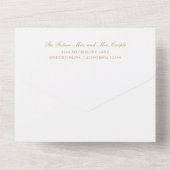 Eenvoudig Monogram Elegant Gold Wedding All In One Uitnodiging (Achterkant)