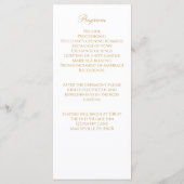 Eenvoudig Monogram Elegant Gouden Script Bruiloft Programmakaart (Achterkant)