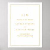 Eenvoudig Monogram Elegante Bruiloft Folie Afdrukken (Voorkant)