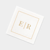 Eenvoudig Monogram Elegante Bruiloft Folie Servetten (Links)
