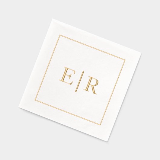 Eenvoudig Monogram Elegante Bruiloft Folie Servetten (Links)