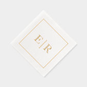 Eenvoudig Monogram Elegante Bruiloft Folie Servetten (Rechts)