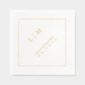 Eenvoudig Monogram Elegante Bruiloft Folie Servetten (Voorkant)