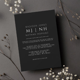 Eenvoudig Monogram Elegante Minimalistische Bruilo Kaart