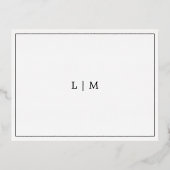 Eenvoudig monogram elegante trouwbehuizing folie uitnodiging briefkaart (Achterkant)