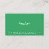 Eenvoudig monogram (Emerald Green) Visitekaartje (Achterkant)